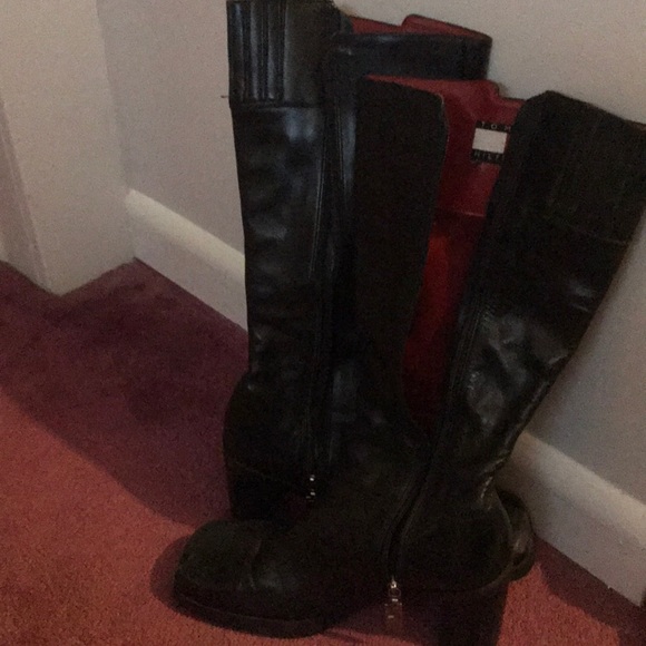 tommy hilfiger tall black boots